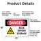Signmission Bulk Oxygen Storage Danger Sign, Aluminum, 24in W x 18in L, 2PK OS-2PACK-DS-A-1824-L-1856 - alternate 2